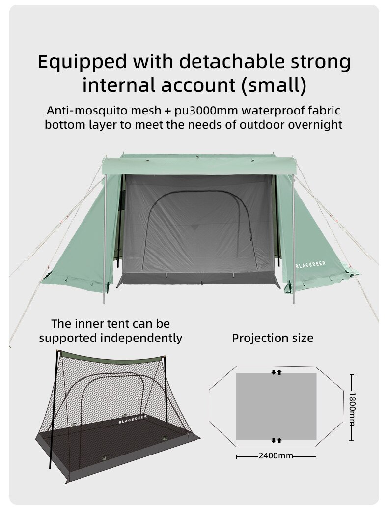 Cheap Goat Tents Blackdeer Shelter Tent Camping Silver Coated Big Tent Canopy Sunshade Rainproof Outdoor Camping Tarp   